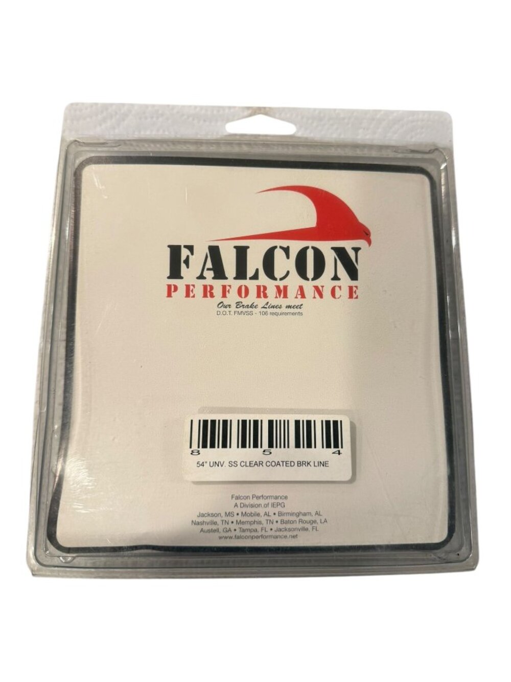 54" Falcon Performance Universal Stainless Steel Clear Coated Brake Line 854 NOS